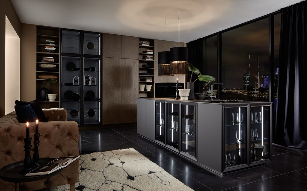 Cuisine sur mesure avec îlot central